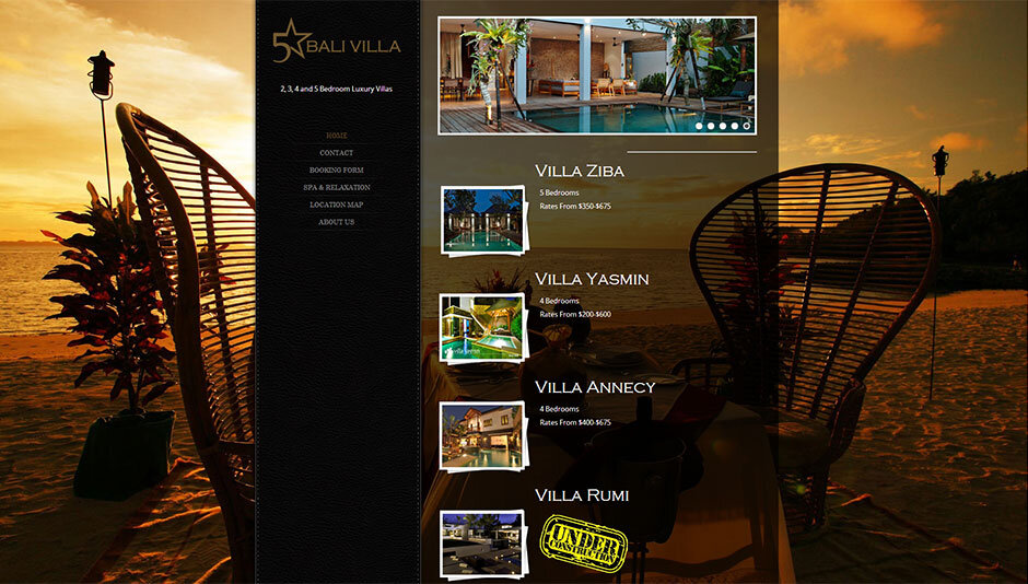5-star-bali-villa-website-design